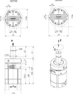 Amf Plockare pneumatisk, med kompensationsenh. 2-8 bar, L5=80mm