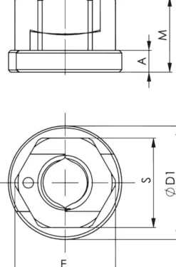 Amf TwinNut-mutter 6333SB, med fläns