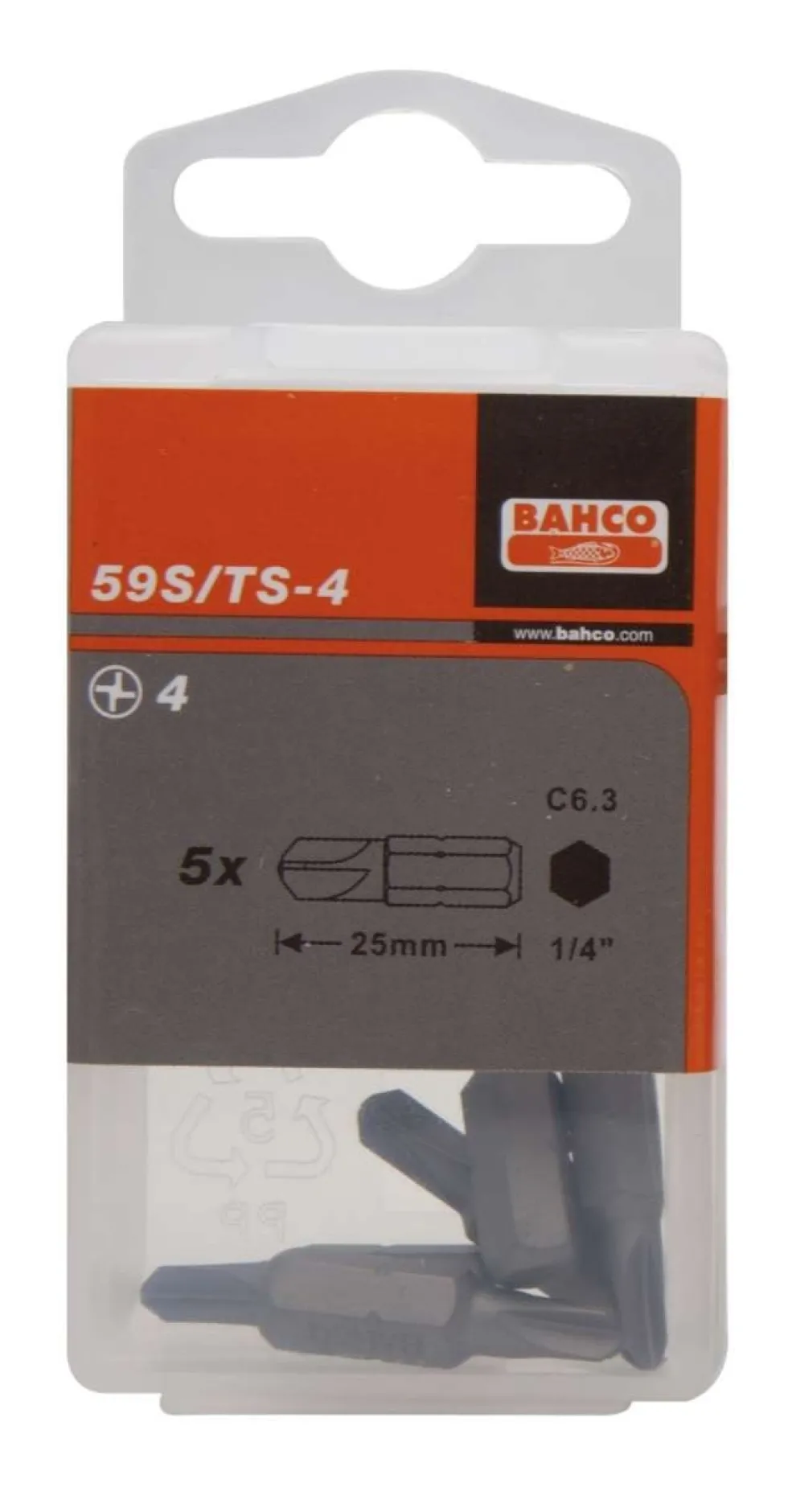 Bahco Bits 59S 1/4'' TS1/4'' 25mm 5-pack