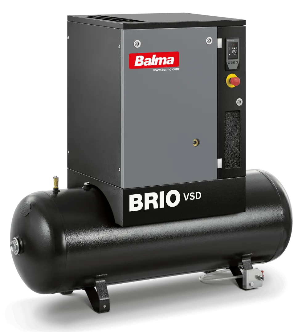 Balma Skruvkompressor Brio VSD.I 3kW 8 bar 200 l med inverter