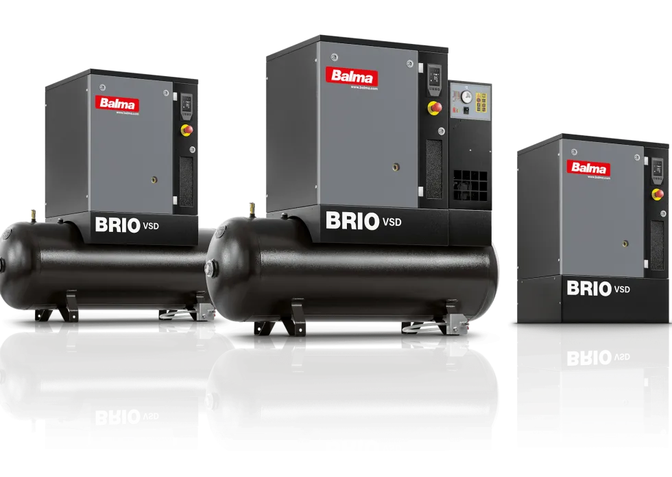 Balma Skruvkompressor Brio VSD.I 4kW 8 bar med inverter