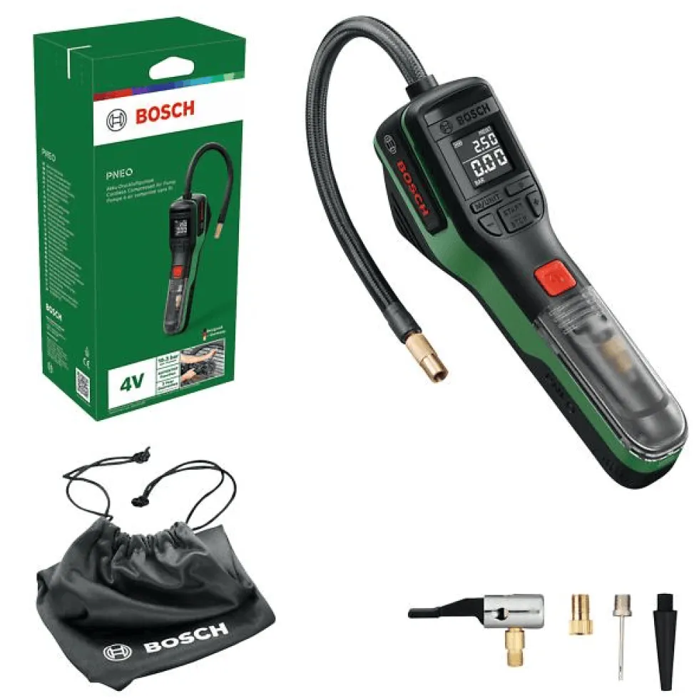 Bosch Sladdlös Tryckluftspump PNEO med Väska