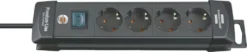Brennenstuhl Grenuttag 4-vägs 1.8m kabel H05VV-F3G1.5 IP20