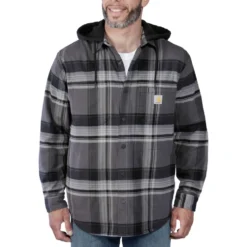 Carhartt Fodrad Flanellskjorta Jacka Herr Black