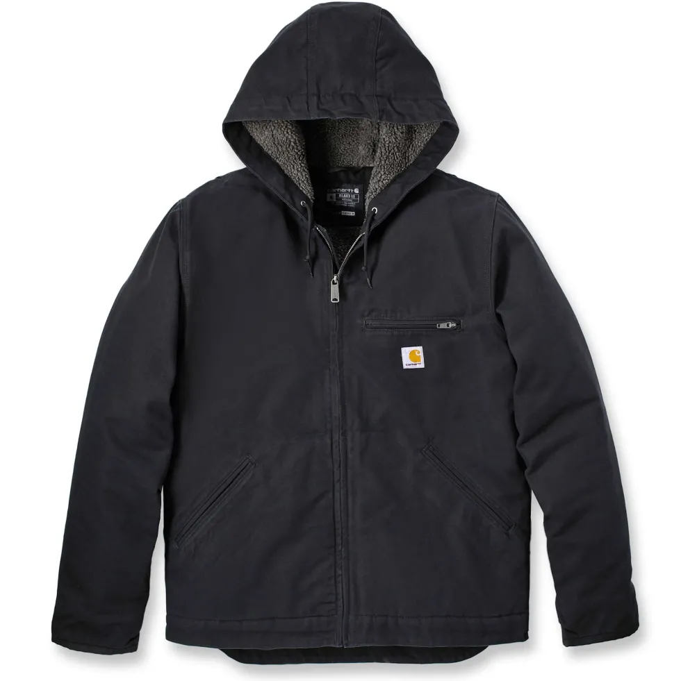 Carhartt Washed duck sherpa lined Jacka, Herr, Black