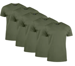 Clique T-shirt Herr 5-pack Militärgrön