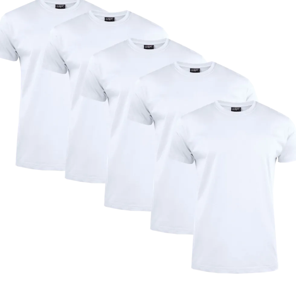 Clique T-shirt Herr 5-pack Vit