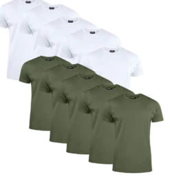Clique T-shirt Herr 10-pack Vit/Militärgrön