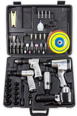 Drift-Air Kompressorpaket CT 4/380 med 5 tryckluftsmaskiner, 45 tillbehör samt 5 tryckluftsverktyg