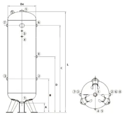 Drift-Air Tryckluftstank vertikal 2000 l/12 bar