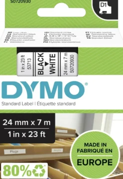 Dymo Märkband Nr. 53713, Svart/Vitt, 24mmx7m