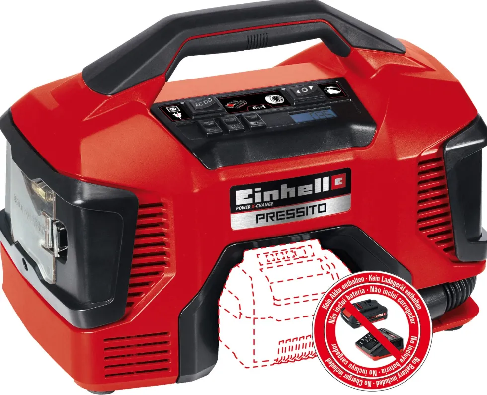 Einhell Pressito Solo Hybridkompressor, el- och batteridriven
