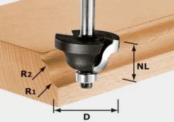 Festool Dubbelradiefräs HW 8mm