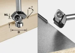 Festool Fasfräs med vändskär HW 27x8x8mm 45° KL