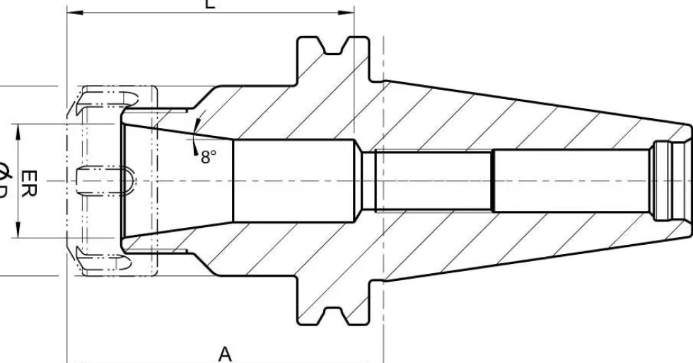 Format Spännhylschuck DIN 69871AD GT SK40