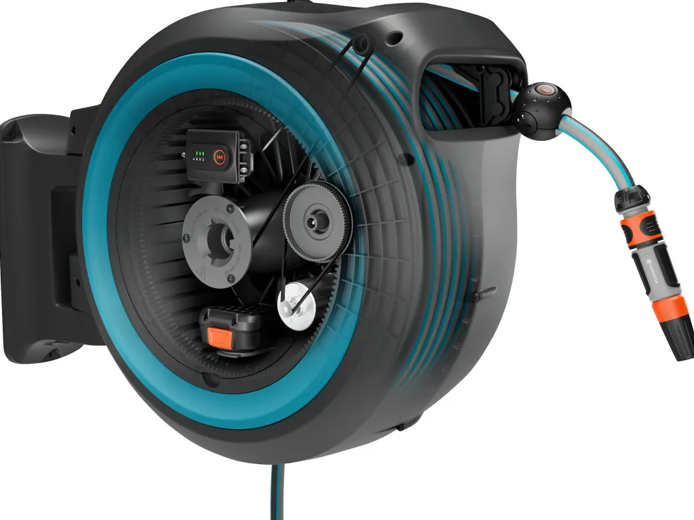 Gardena PowerRoll XL 35m Turkos Batteridriven Väggslangbox