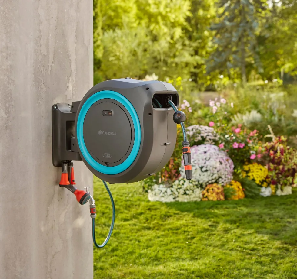 Gardena PowerRoll XL 35m Turkos Batteridriven Väggslangbox