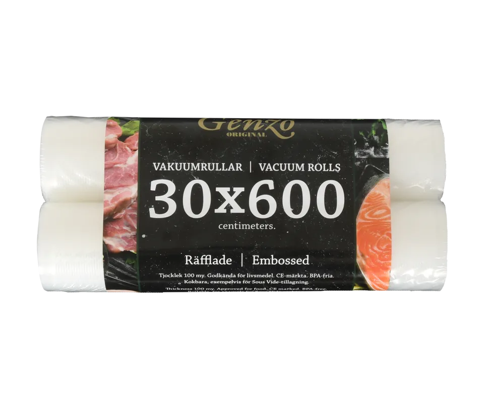Genzo Räfflade Vakuumrullar 30x600 2-pack