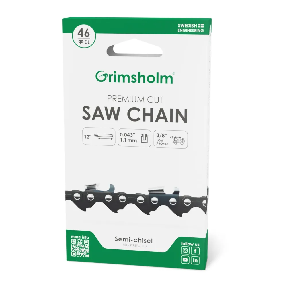 Grimsholm 12" 46dl 3/8" 1.1mm Premium Cut Motorsågskedja