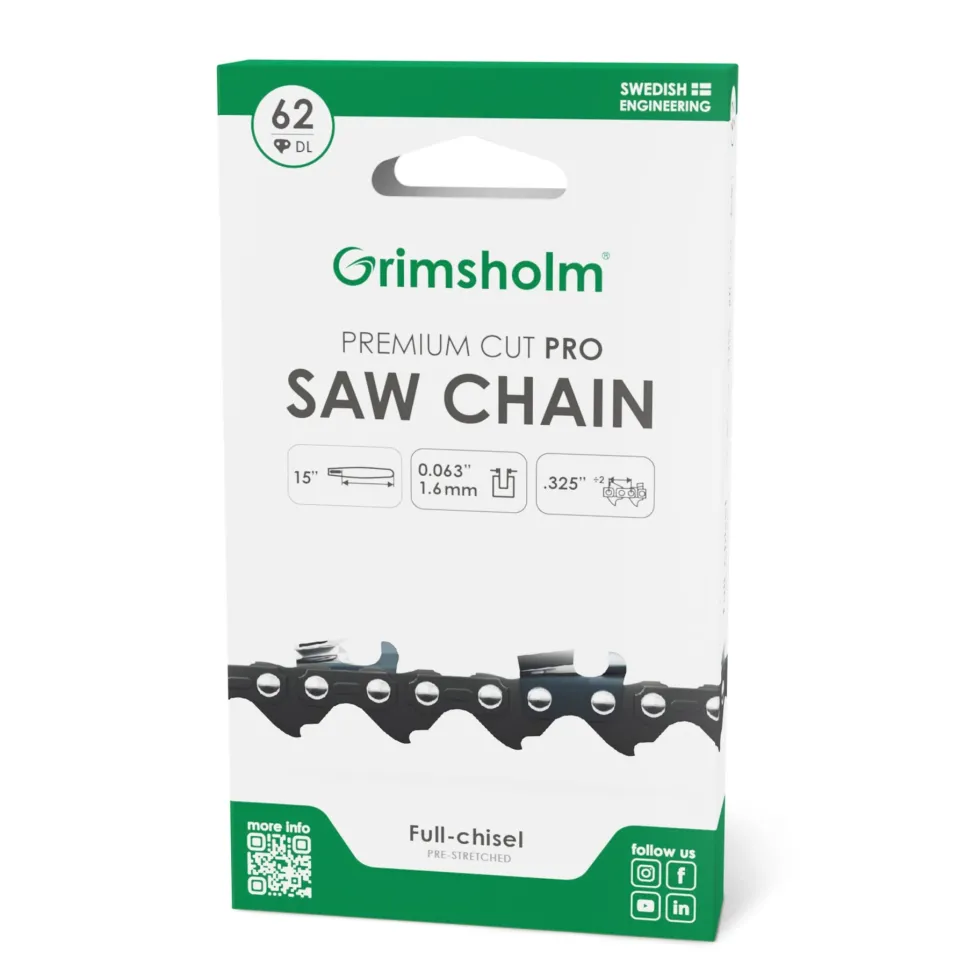 Grimsholm 15" 62dl .325" 1.6mm Premium Cut Pro Motorsågskedja