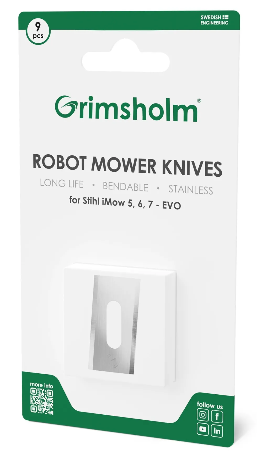 Grimsholm Knivar till Stihl iMOW 5, 6, 7, EVO, - Disc-Cut, 9 st