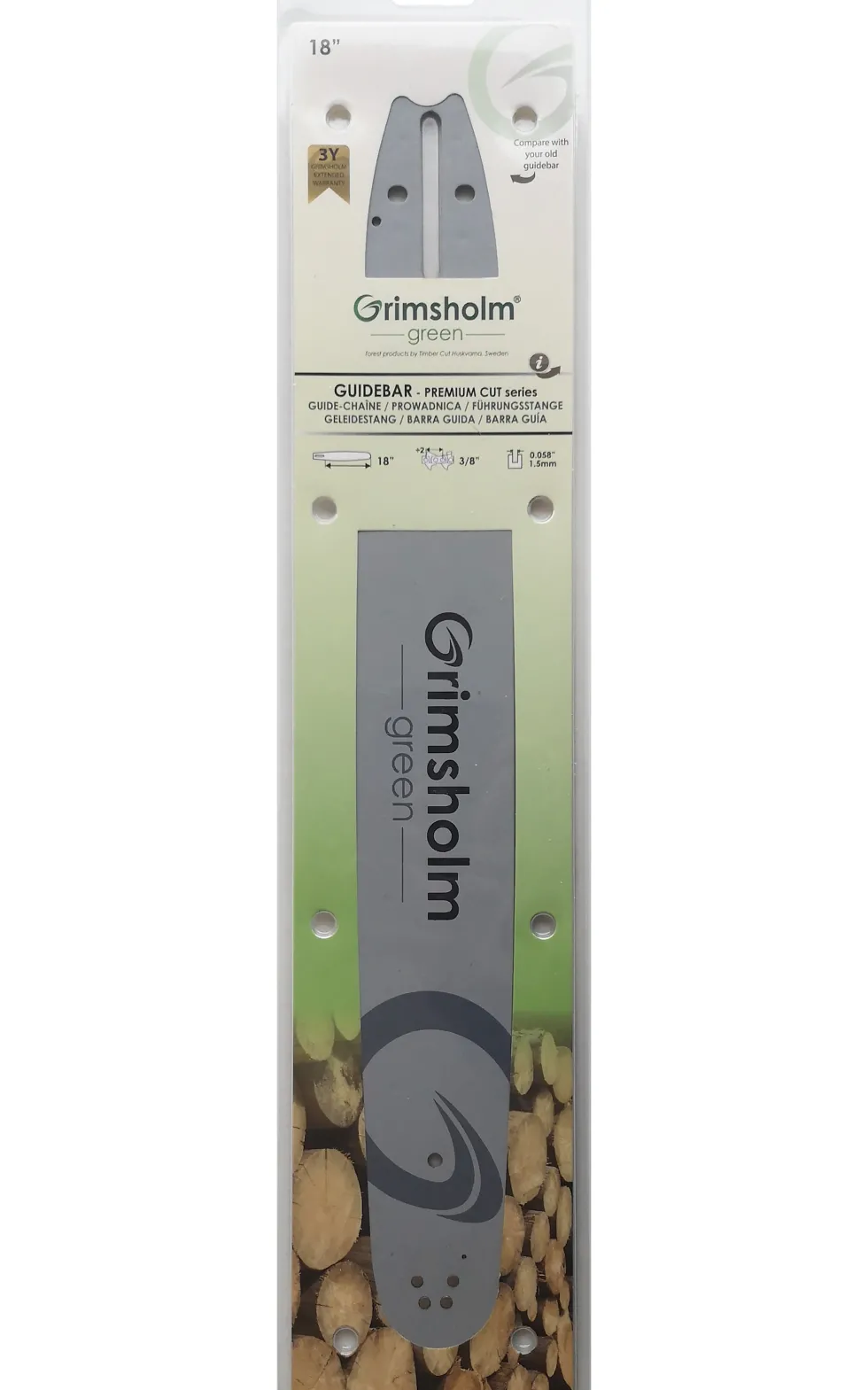 Grimsholm 18" 3/8" 1.5mm Premium Cut Motorsågssvärd