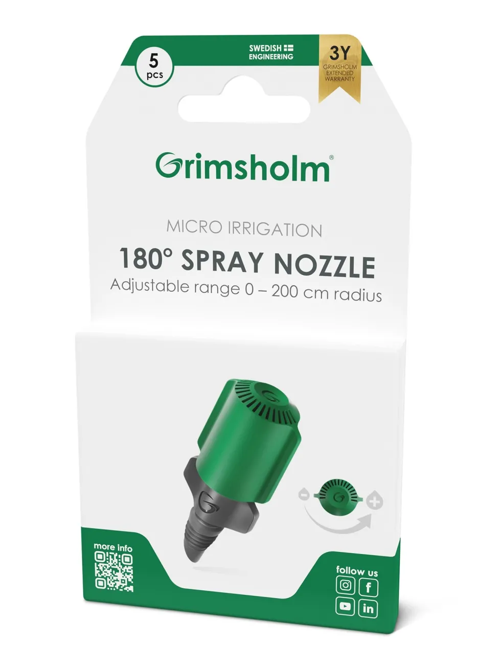 Grimsholm Spray-munstycke 180°