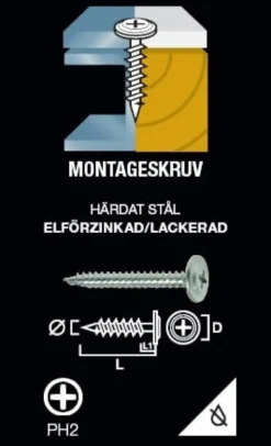 Gunnebo Fastening Montageskruv 4,8x75 mm Elförzinkad 250-pack