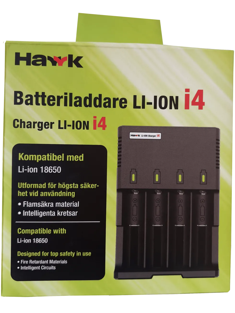 Hawk Batteriladdare i4 för 18650 litium batterier