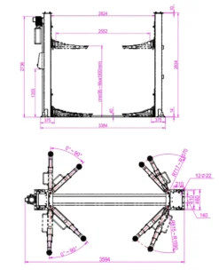 Hawk Billyft 4000 kg, tvåpelarlyft