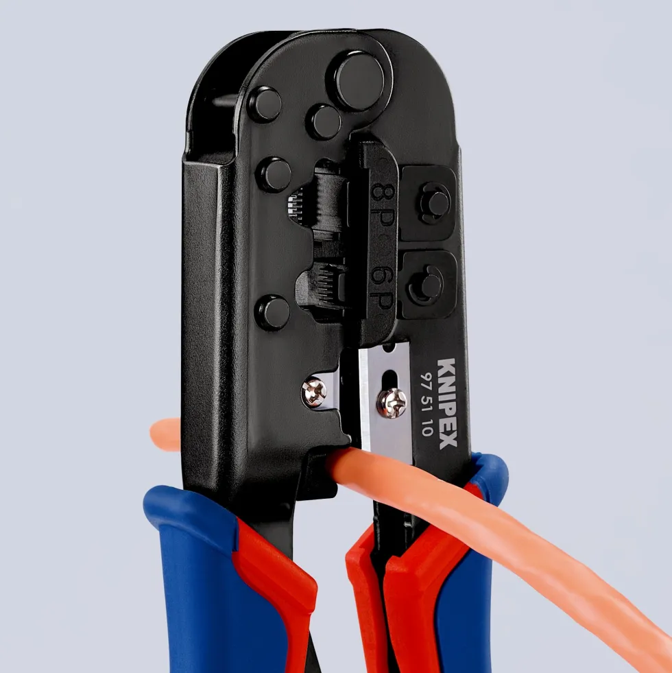 Knipex Presstång 975110 190mm, för Westernkontakt 6+8-polig
