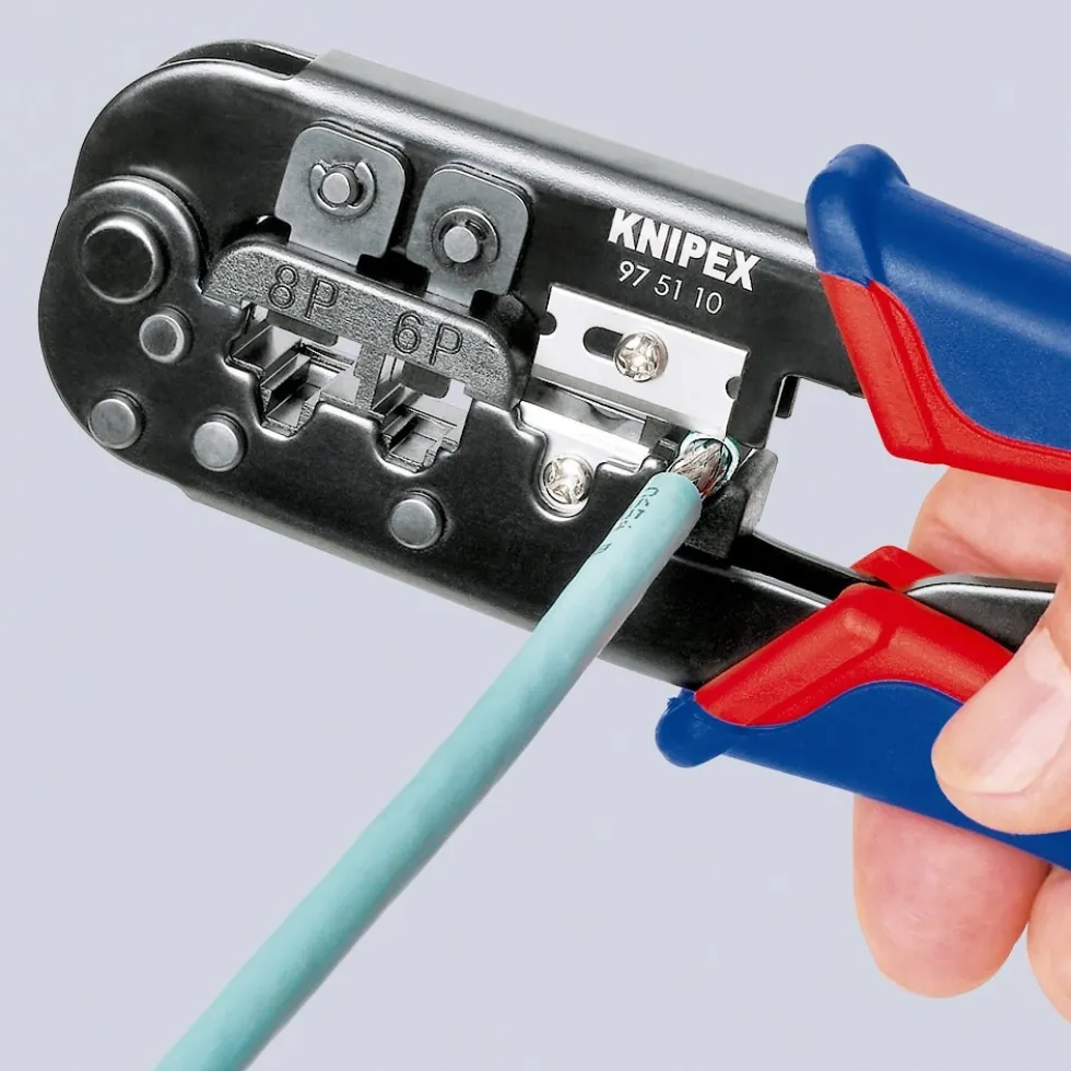 Knipex Presstång 975110 190mm, för Westernkontakt 6+8-polig