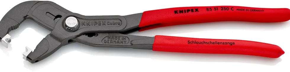 Knipex slangespændebåndstang til click-spændebånd, grå atramenteret 250 mm