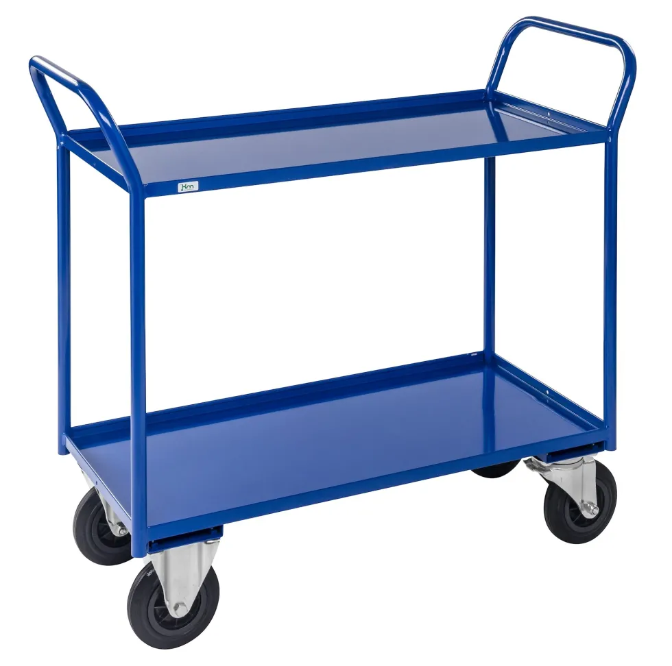 Kongamek 94 x 44 cm Blå Hyllvagn 2 plan, helsvetsad