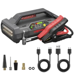 Lokithor JA302 PRO Starthjälp 3000A med kompressor, powerbank och LED-lampa
