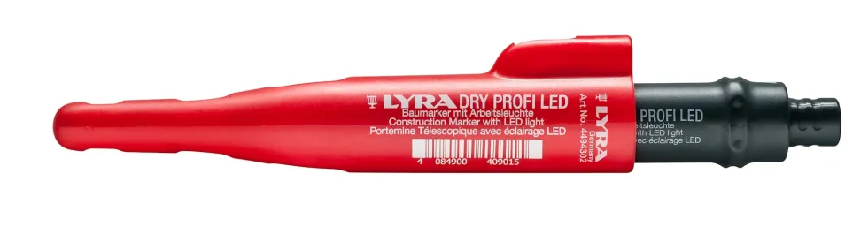 Lyra Djuphålsmärkare Dry Profi LED Graphite 12-pack inkl. märkstift 8x12st grafit + 4x12st mix, display