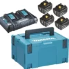 Makita Batteri & dubbelladdare 4st 5 Ah BL1850B & laddare DC18RD Powerpack i MAKPAC