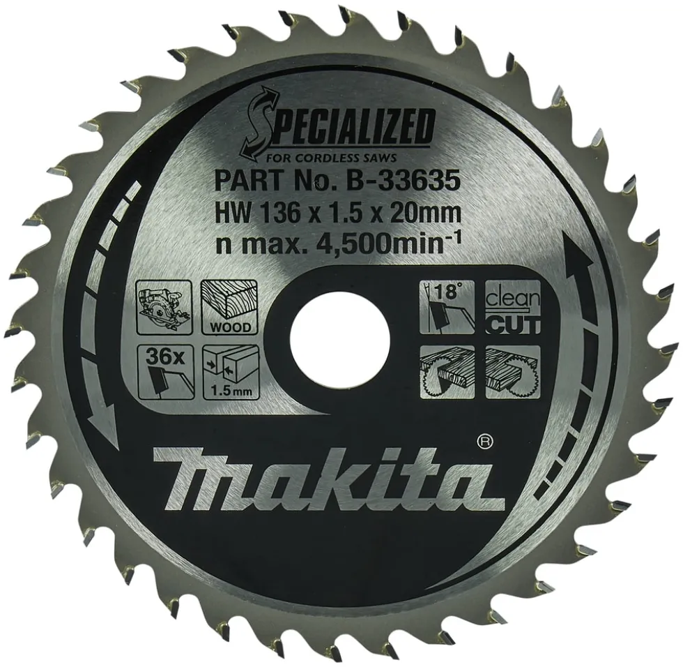 Makita Cirkelsågklinga för trä HM 136x20x1,5mm 36T