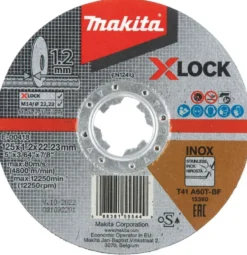 Makita Kapskiva för metall 125x1,2x22,23mm X-Lock Inox A60T Typ 41