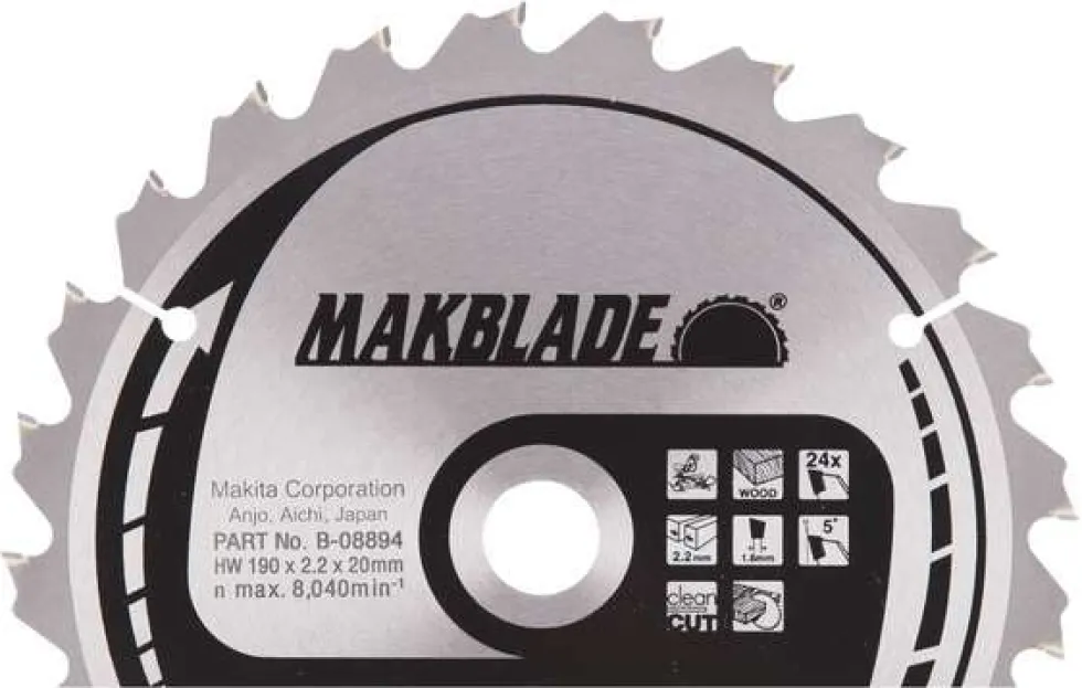 Makita Sågklinga 190x20mm 24T Trä