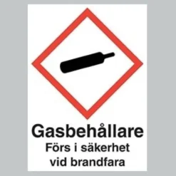 Maskinekonomi Gasskylt Självhäftande A6