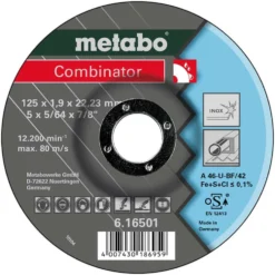 Metabo Kapskiva Combinator 125x1,9x22,23mm Inox A46U Typ 42