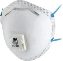 3M Filtrerande halvmask klass FFP2 NR D ventil, 8322, 10-pack