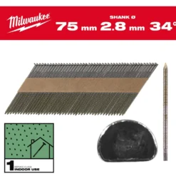 Milwaukee Maskinspik 34°75/Rs/B/C1 2200P