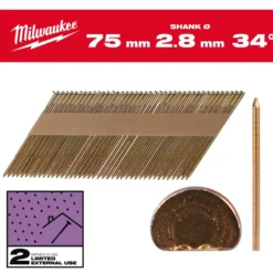 Milwaukee Maskinspik 34°75/Rs/G/C2 2200P