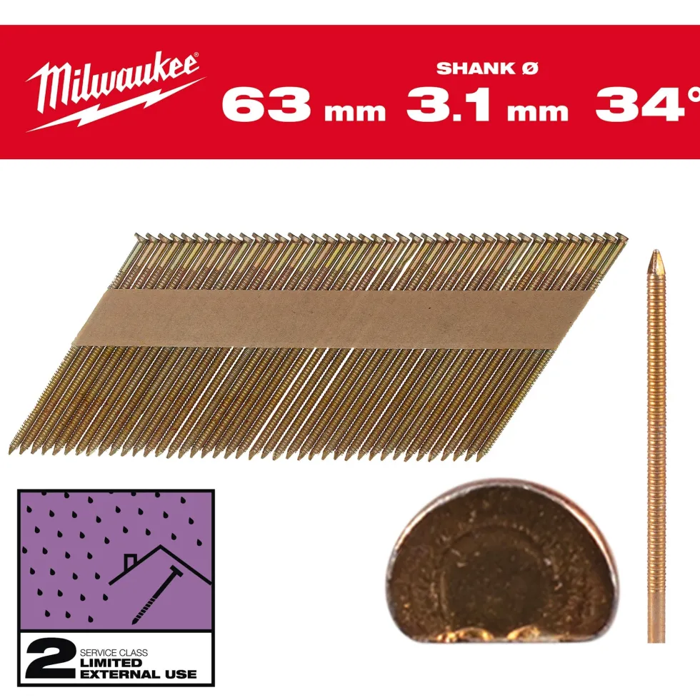 Milwaukee Maskinspik 34°63/Rs/G/C2 2200P