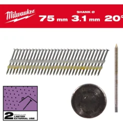 Milwaukee Maskinspik 20°75/Rs/G/C2 1750P