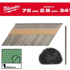 Milwaukee Maskinspik 34°75/Ss/B/C1 2200P