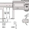 Mitutoyo ABSOLUTE Digimatic Skjutmått 573-752-20 med inåtriktade mätspetsar 0-6in, 0,0005in, IP67, friktionsrulle