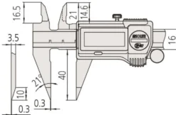 Mitutoyo ABSOLUTE Digimatic Spetsskjutmått 573-622-20 0-150mm, 0,01mm, IP67, datautgång